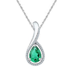 Enchanting Sterling Silver Emerald Teardrop Pendant  Top View from Splendid Jewellery