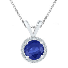 Load image into Gallery viewer, Captivating Starlit Night Sapphire Pendant  Top View from Splendid Jewellery