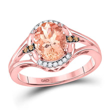 Load image into Gallery viewer, Enchanting Rose Gold Morganite Solitaire Ring Top View from Splendid Jewellery