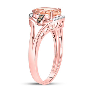 Gemstone Fashion Ring | 10kt Rose Gold Womens Oval Morganite Fashion Solitaire Ring 2 Cttw | Splendid Jewellery GND