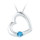 10kt White Gold Heart Pendant with Lab-Created Blue Topaz: A Timeless Symbol of Love and Affection  Top View from Splendid Jewellery