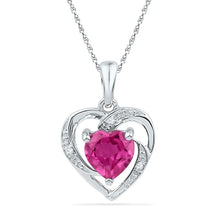 Load image into Gallery viewer, Enchanting Pink Sapphire Heart Pendant - Symbol of Love &amp; Romance  Top View from Splendid Jewellery