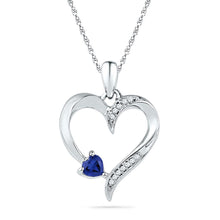 Load image into Gallery viewer, Enchanting Blue Sapphire Heart Pendant: A Symbol of Love and Elegance  Top View from Splendid Jewellery