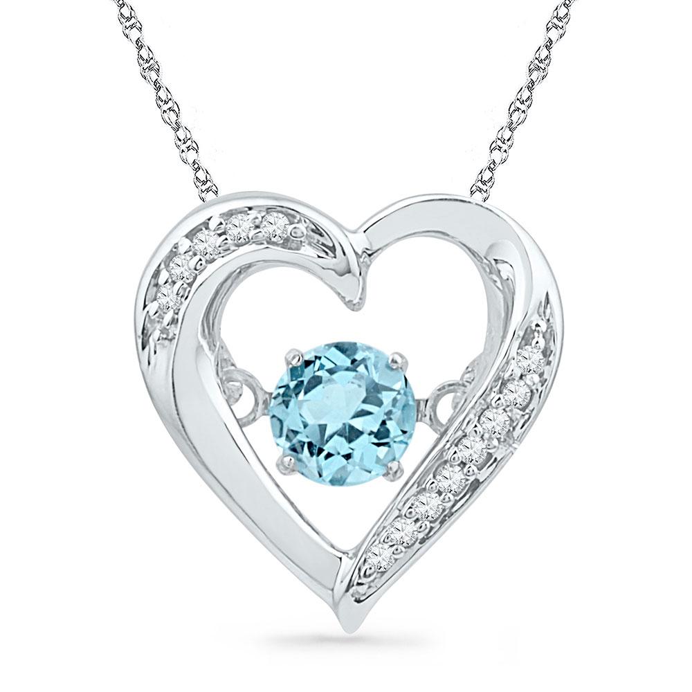 Blue topaz store heart necklace