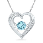 Enchanting Love's Radiance Pendant | Sterling Silver Heart-Shaped Blue Topaz Pendant  Top View from Splendid Jewellery