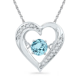 Enchanting Love's Radiance Pendant | Sterling Silver Heart-Shaped Blue Topaz Pendant  Top View from Splendid Jewellery