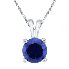 Enchanting Blue Sapphire Solitaire Pendant  Top View from Splendid Jewellery