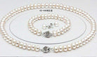 Genuine Freshwater Pearl Bridal Jewellery Set with Necklace, Bracelet and Earrings - Splendid Jewellery