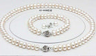 Genuine Freshwater Pearl Bridal Jewellery Set with Necklace, Bracelet and Earrings - Splendid Jewellery