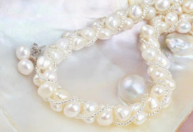 Genuine Freshwater Pearls Jewellery Set - Splendid Jewellery