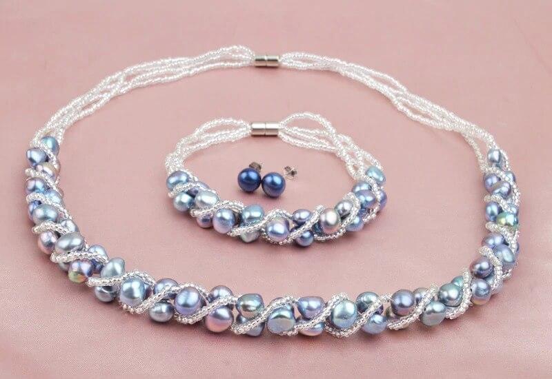 Genuine Freshwater Pearls Jewellery Set - Splendid Jewellery