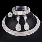 Geometric Crystal Bridal Jewelry Set Complete With Ring & Bracelet - Splendid Jewellery