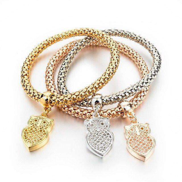 Gold Color Chain Bracelet Round Hollow Charm Bracelets - Splendid Jewellery