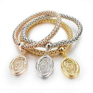Gold Color Chain Bracelet Round Hollow Charm Bracelets Splendid Jewellery