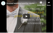 Load image into Gallery viewer, Grooved Black Tungsten Wedding Ring Splendid Jewellery