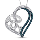 Heart of Devotion Blue Diamond Pendant - Sterling Silver Mom Necklace - Splendid Jewellery