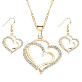 Heart Pendant and Earring Set With Necklace - Splendid Jewellery