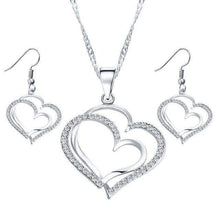 Load image into Gallery viewer, Heart Pendant and Earring Set With Necklace - Splendid Jewellery