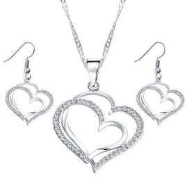 Heart Pendant and Earring Set With Necklace - Splendid Jewellery