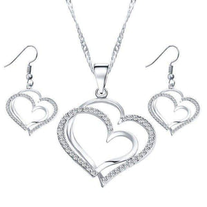 Heart Pendant and Earring Set With Necklace Splendid Jewellery