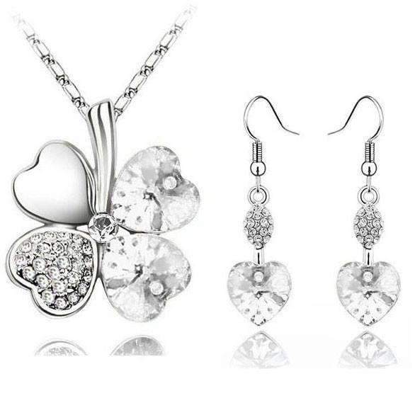 Heart Shape Bridal Jewellery Set From Crystal - Splendid Jewellery