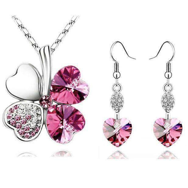 Heart Shape Bridal Jewellery Set From Crystal - Splendid Jewellery