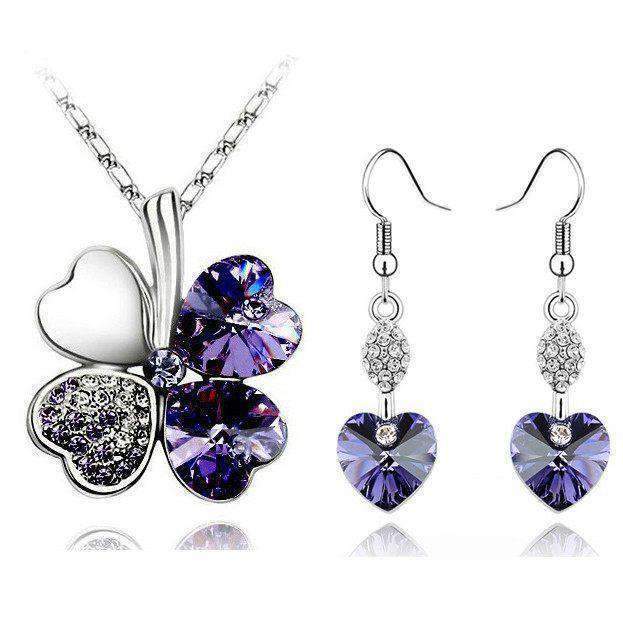 Heart Shape Bridal Jewellery Set From Crystal - Splendid Jewellery
