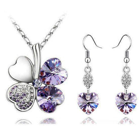 Heart Shape Bridal Jewellery Set From Crystal - Splendid Jewellery