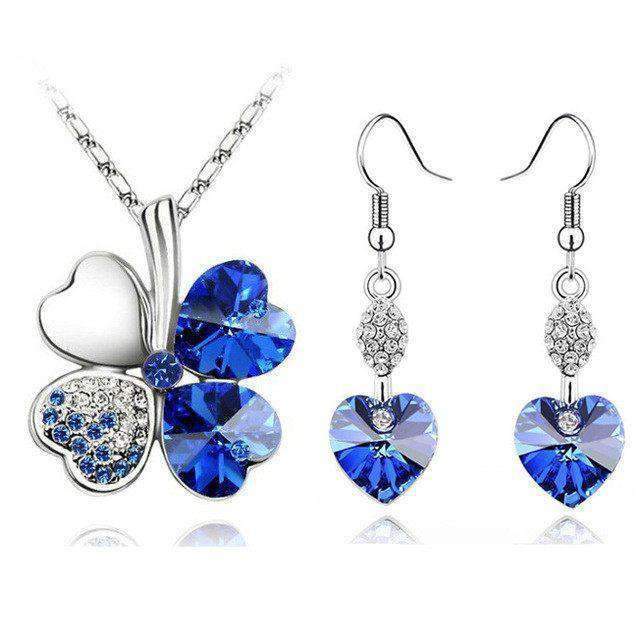 Heart Shape Bridal Jewellery Set From Crystal - Splendid Jewellery