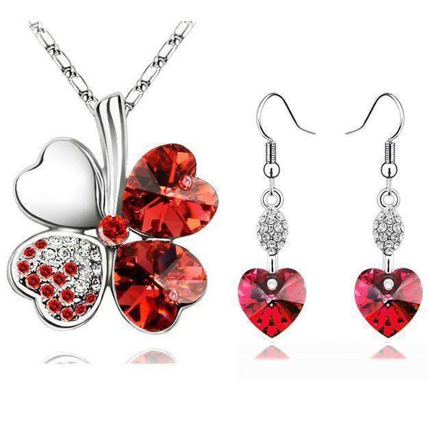 Heart Shape Bridal Jewellery Set From Crystal - Splendid Jewellery