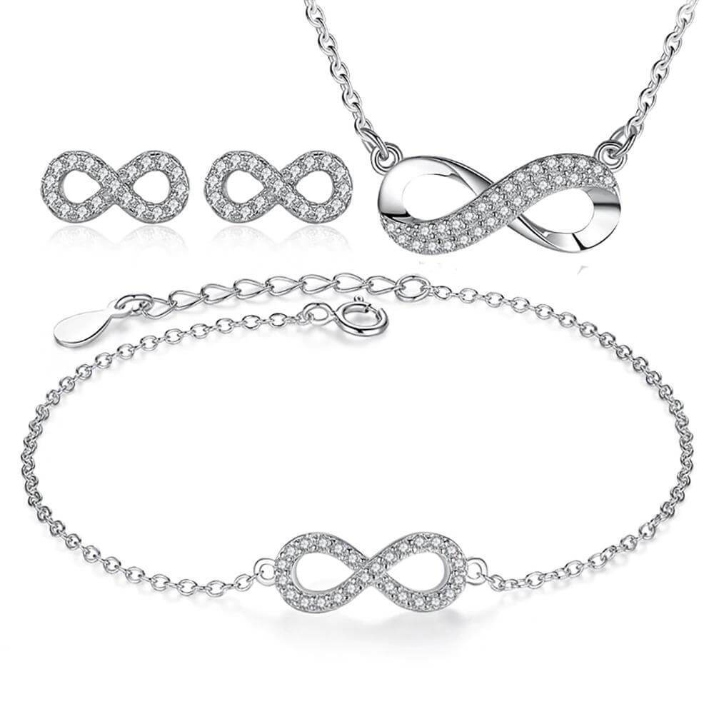 Infinity Necklace,Bracelet and Earring Jewelry set - Splendid Jewellery