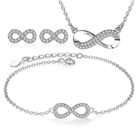 Infinity Necklace,Bracelet and Earring Jewelry set - Splendid Jewellery
