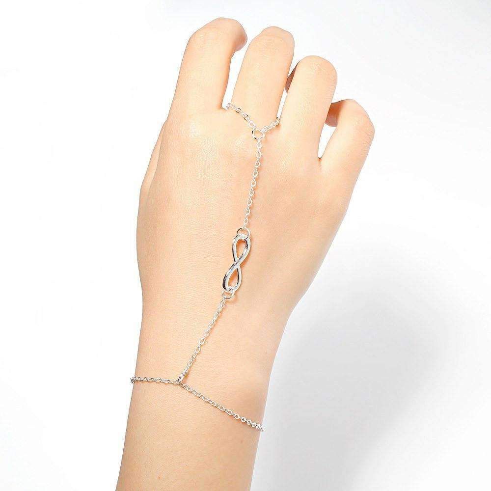 Infinity Symbol Hand Chain Gold/Silver Colour Bracelet - Splendid Jewellery