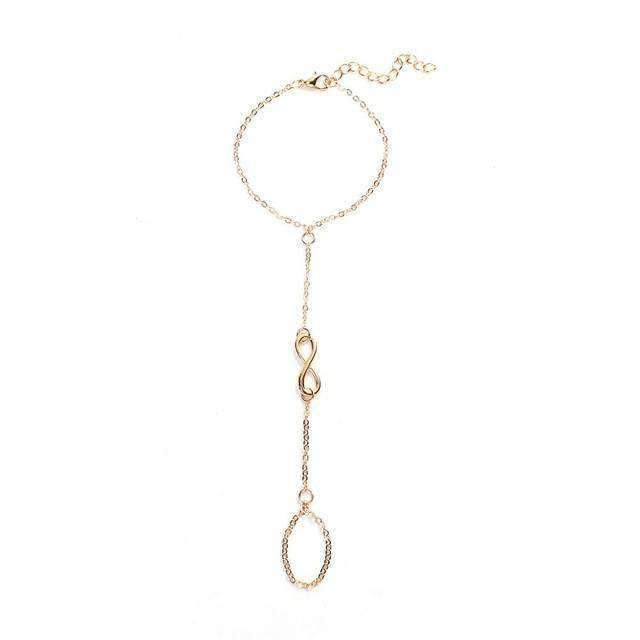 Infinity Symbol Hand Chain Gold/Silver Colour Bracelet - Splendid Jewellery