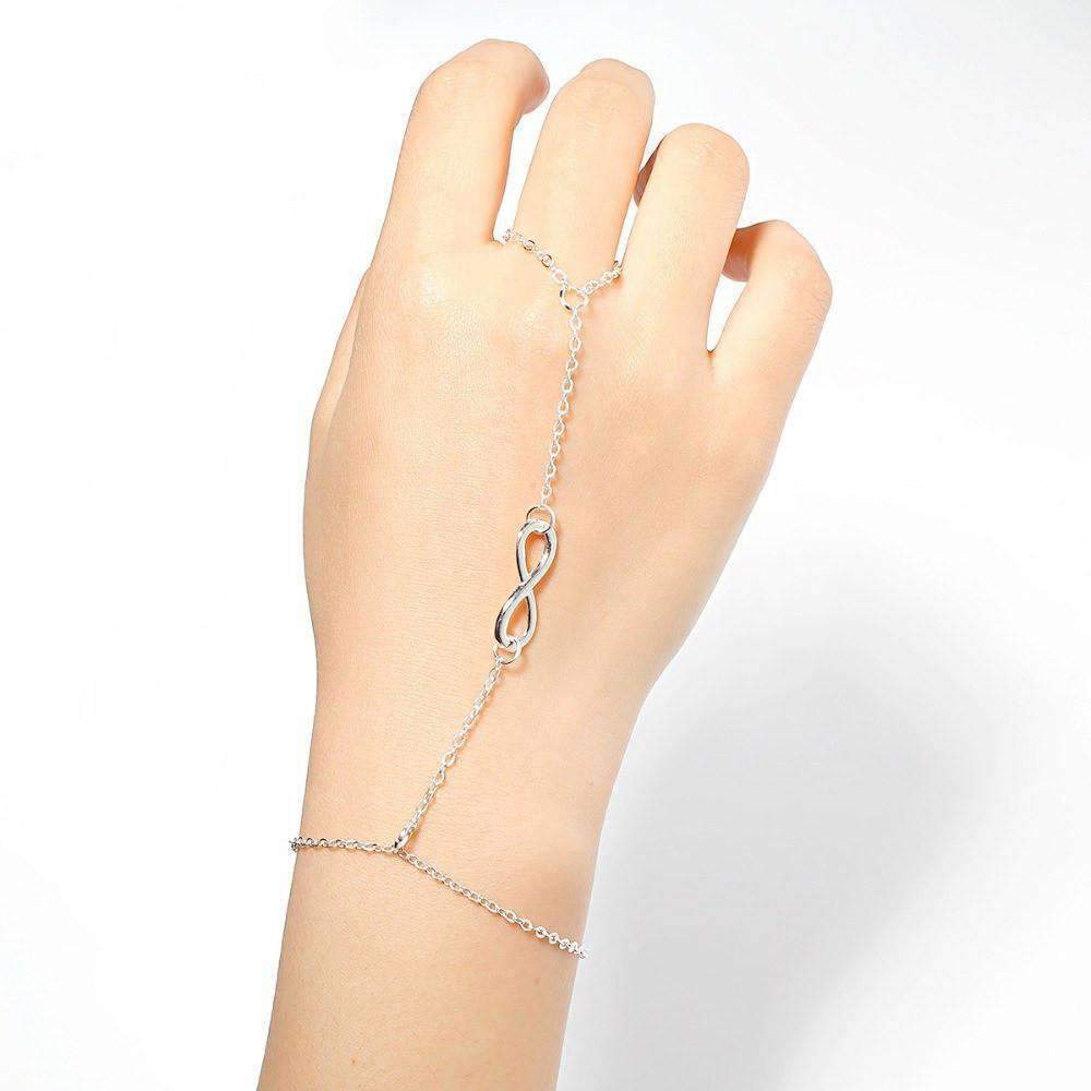 Infinity Symbol Hand Chain Gold/Silver Colour Bracelet Splendid Jewellery