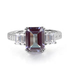 Lab Alexandrite june birthstone as engagement ring - Splendid Jewellery