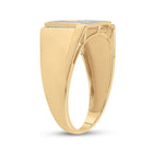 Luxurious 10kt Yellow Gold Mens Diamond Geometric Cluster Ring - Exquisite Craftsmanship and Dazzling Brilliance - Splendid Jewellery