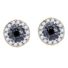 Luxurious Noir Cluster Diamond Earrings in 10kt Yellow Gold - Splendid Jewellery