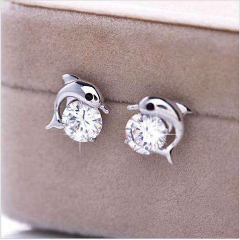 Magnetic Stud Earrings With Cubic Zirconia - Silver Jewellery - Buy Now - Splendid Jewellery