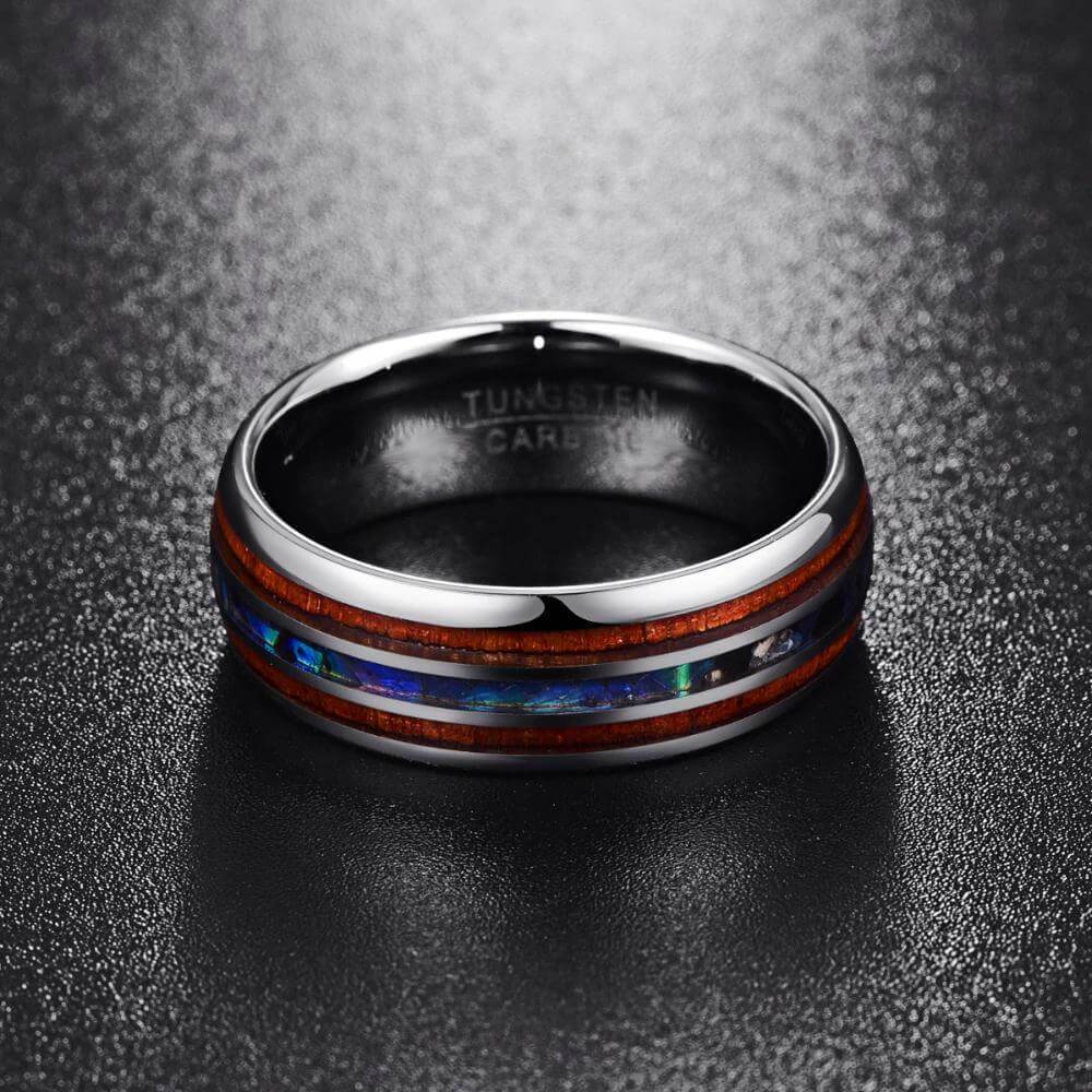 Masculine 8mm Tungsten Wedding Band Splendid Jewellery