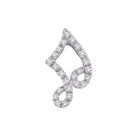 Melody of Elegance: 14kt White Gold Womens Round Diamond Half Note Music Pendant - Splendid Jewellery
