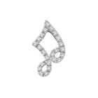 Melody of Elegance: 14kt White Gold Womens Round Diamond Half Note Music Pendant - Splendid Jewellery