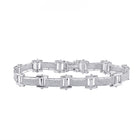 10kt White Gold Men's Round Diamond Link Bracelet - Captivating Brilliance - Alternate view 1 from Splendid Jewellery