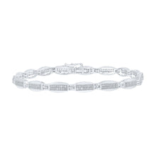 Load image into Gallery viewer, Splendid Jewellery 10kt White Gold Men&#39;s Diamond Link Bracelet - 3/4 Ct.t.w. - Alternate view 1 from Splendid Jewellery