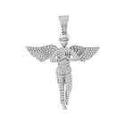 10kt White Gold Mens Round Diamond Angel Charm Pendant - A Heavenly Delight - Alternate view 1 from Splendid Jewellery