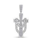 10kt White Gold Men's Diamond Cross Charm Pendant - 3/8 Cttw - Splendid Jewellery - Alternate view 1 from Splendid Jewellery