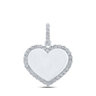 10kt White Gold Men's Heart Diamond Charm Pendant - Elegant Memory Keepsake - Alternate view 1 from Splendid Jewellery