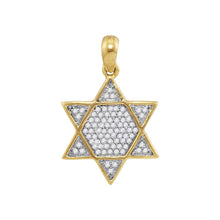 Load image into Gallery viewer, 10kt Yellow Gold Men&#39;s Diamond Star of David Pendant 1/5 Cttw | Splendid Jewellery  Top View from Splendid Jewellery