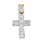 10kt Yellow Gold Men's Diamond Cross Charm Pendant - 1 Cttw - Splendid Jewellery  Top View from Splendid Jewellery