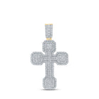 10kt Yellow Gold Men's Round Diamond Cross Charm Pendant - 3 Cttw | Splendid Jewellery Top view from the 10Kt Yellow Gold Mens Round Diamond Cross Charm Pendant 3 Cttwpin212460 collection by Splendid Jewellery